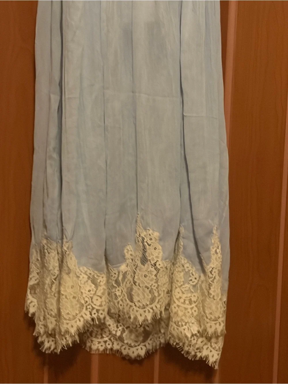 H&M Lace Trim Light blue Chiffon Strappy Dress NWT size Small